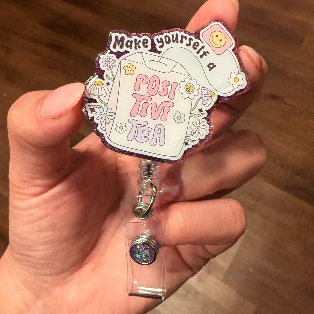 Purple Positive Tea Badge Reel